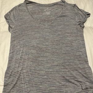 American Eagle Gray Stripe Shirt Medium